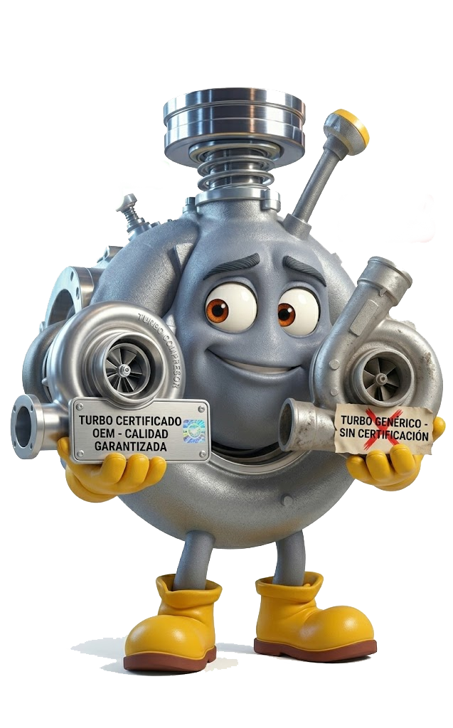 Diego muestra la diferencia entre un turbo certificado OEM y un turbo genérico sin certificación